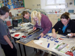 Working on the riverside mosaic